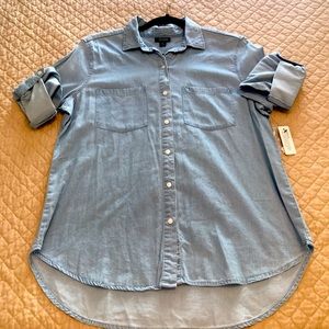New A.N.A. Long sleeve jean shirt size M